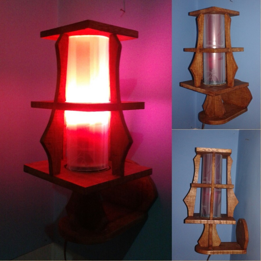  Lampu Dinding Lampu Tidur Hias Lampu Kayu KOTAK 02 