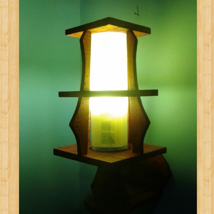  Lampu Dinding Lampu Tidur Hias Lampu Kayu KOTAK 02 